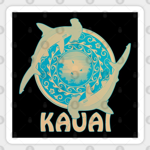 Kauai Scalloped Hammerhead Sharks Magnet by NicGrayTees